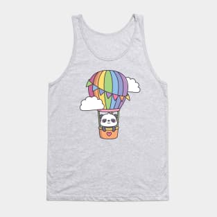 Cute Panda In Hot Air Balloon Doodle Tank Top